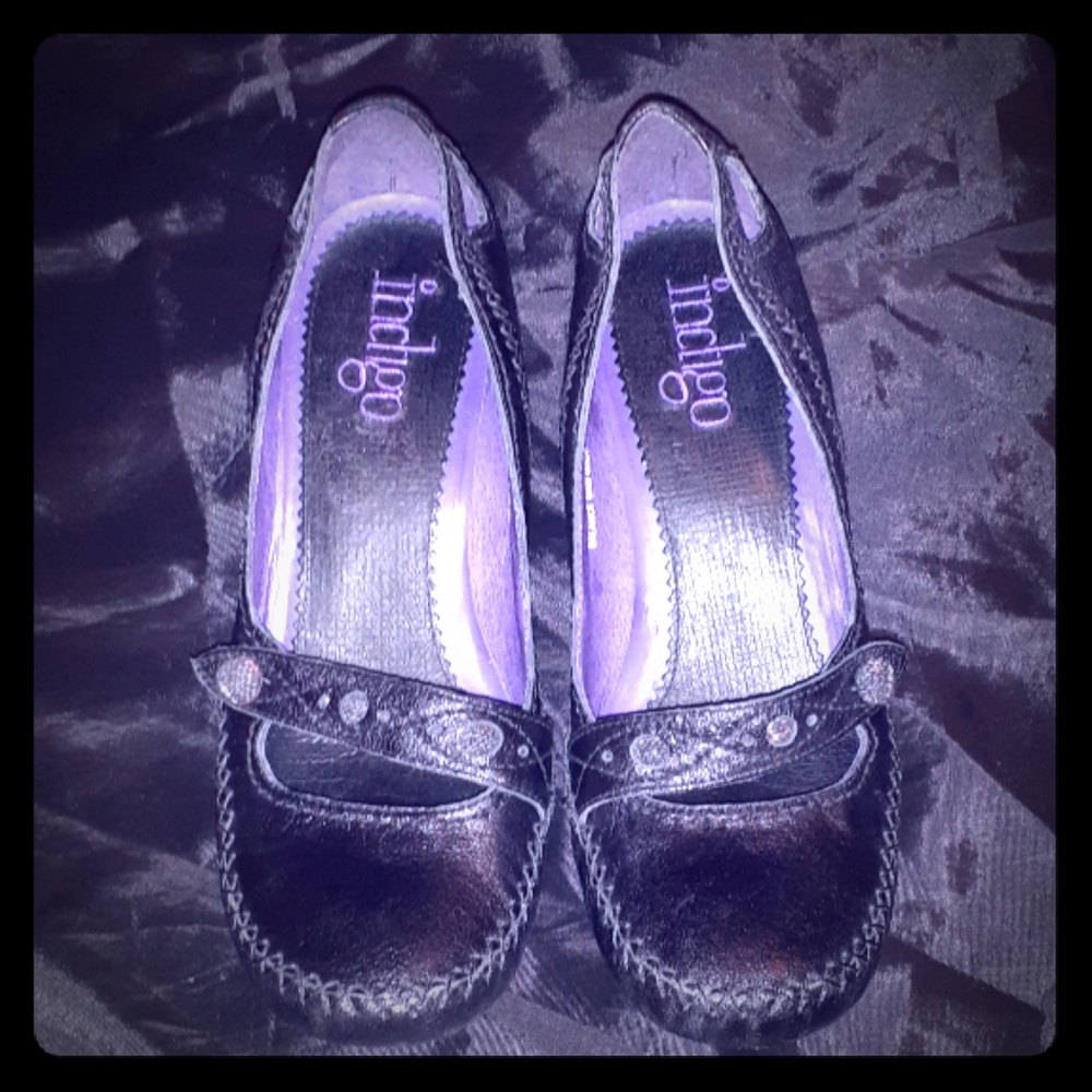 Black Leather Indigo Comfort Pumps - 8